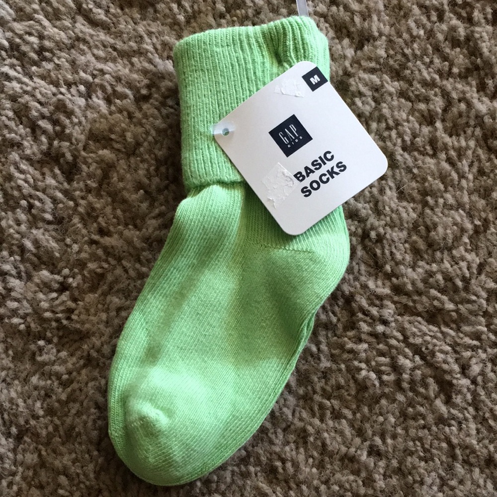 NWTs Gap lime green socks Sz M shoe Sz 1-2